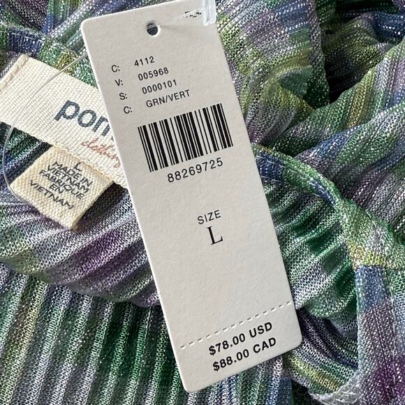 Anthropologie Porridge Sheer Plaid Metallic Top NWT Whimsy Twee Mod Retro L - Picture 6 of 8